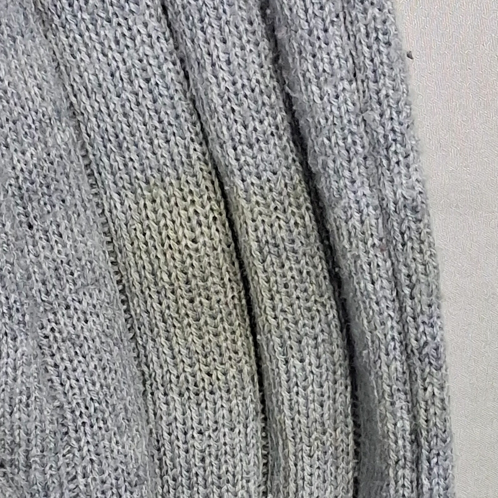 Men's Vintage XL Stretchy Campus Gray Cable Knit ButtonDown Cardigan Sweater - Picture 8 of 8